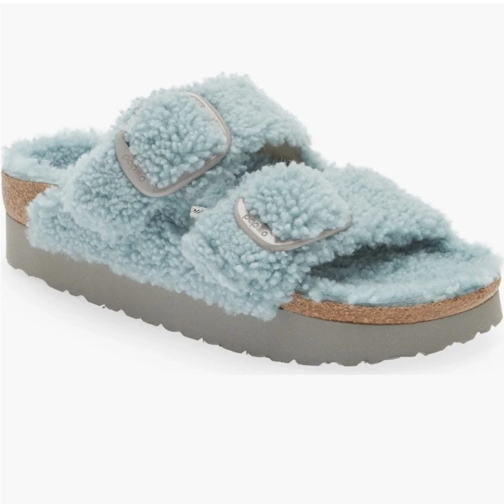 Papillio by Birkenstock Arizona Big Buckle Shearling Teddy Sandals